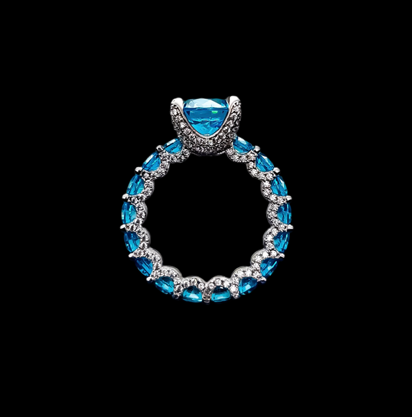 Delicate Blue Silver Ring